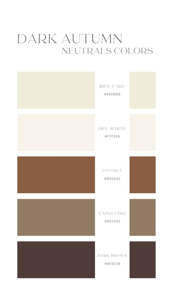 Dark Autumn Neutral Color Palette