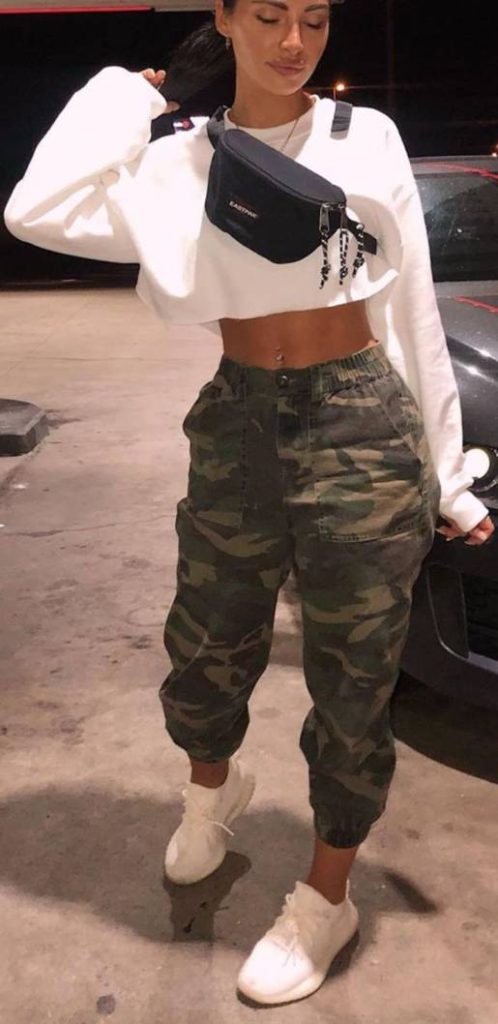 Camo Joggers & Cropped Hoodie