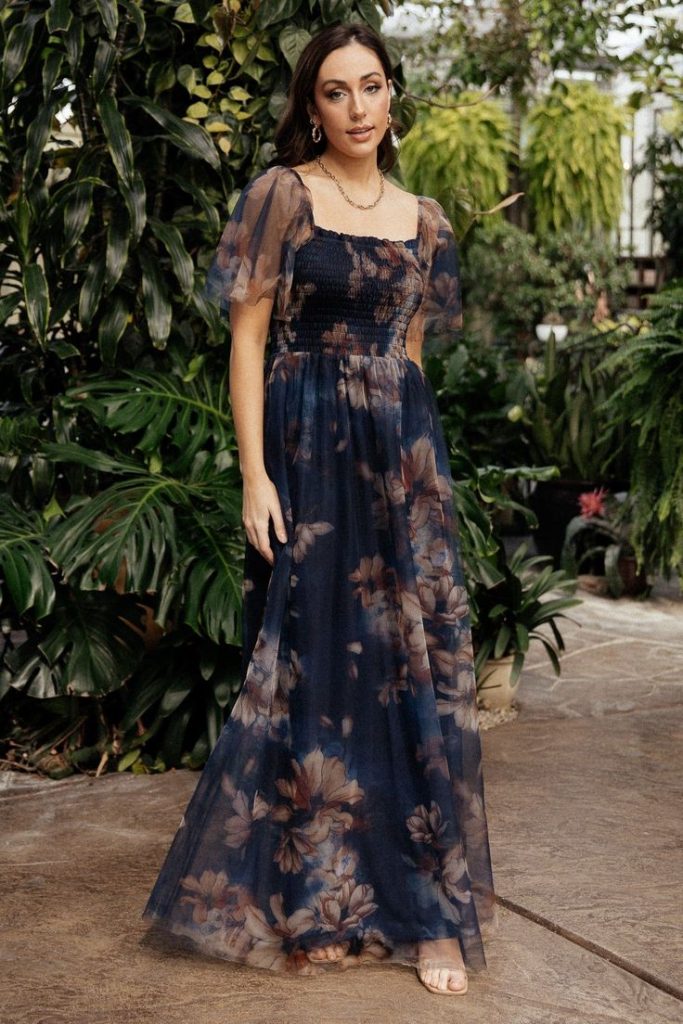 Dark Romantic Black Tie Spring Wedding Guest Dress